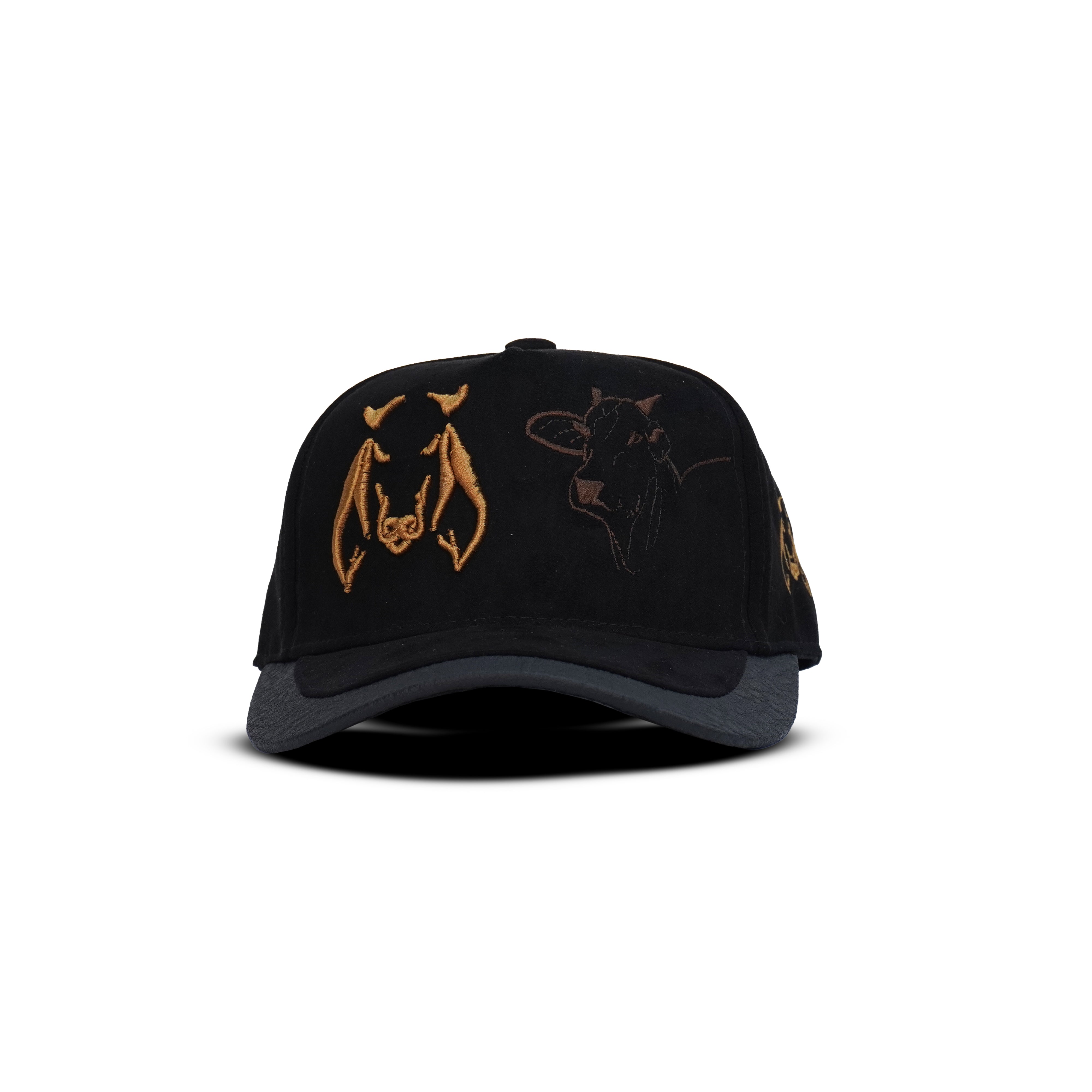 Gorra Negra Agropecuaria – Bordado Toro y Vaca